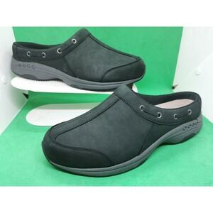 Easy Spirit Women's Travelport 26 Black Suede Leather Mules Size 11 Wide